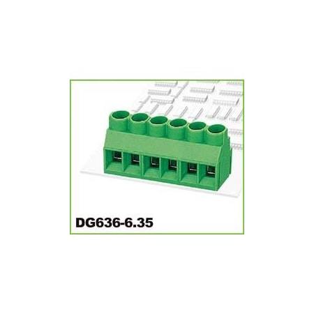 Degson TERMINAL BLOCK, 6 POS LS 0.25 DG636-6.35-06P-14-00AH