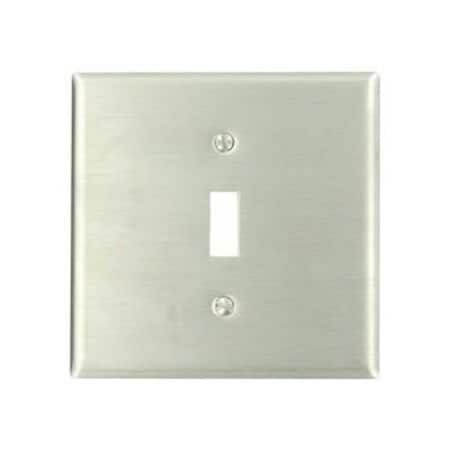 Leviton Switch Wallplate, Standard Size, Gang 2, Stainless Steel 84040-40