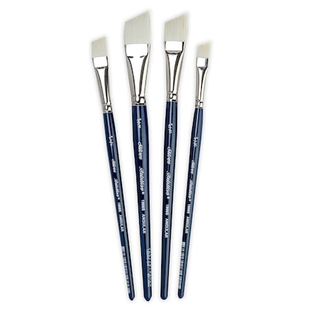 Silver Brush Bristlon Short Handle Angle Brushes, 4-Piece Set BR-1957