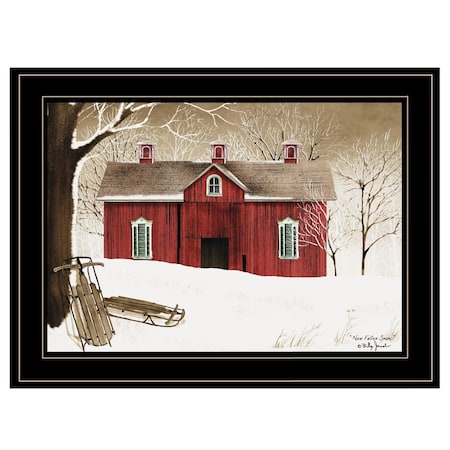 Homeroots New Fallen Snow 2 Black Framed Print Wall Art 404400