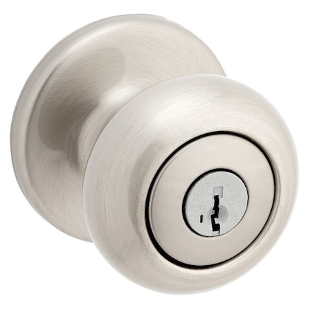 Kwikset Keyed Entry Knob, Brass, Satin Nickel 400CV 15 RCAL RCS