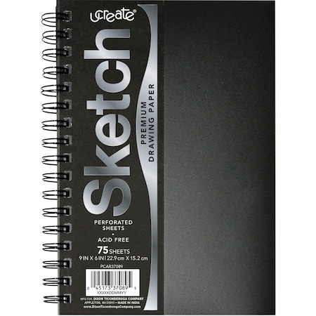 Ucreate Poly Cover Sketch Book, Heavyweight, 9in x 6in, 75 Sheets, PK3 PCAR37089