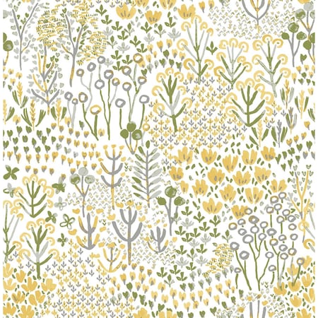 A-Street Prints Chilton Yellow Wildflowers Wallpaper 4081-26348