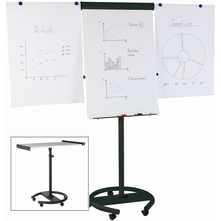 Bi-Silque Dry Erase Board Easel, 27.5in, Aluminum Frame, White EA4806156