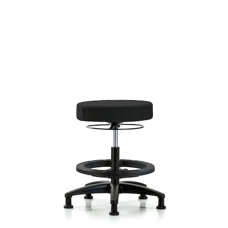 Blue Ridge Ergonomics Bench Stool, Med, Fabric, BF, Glides, Blk BR-FMBSO-RG-BF-RG-F42