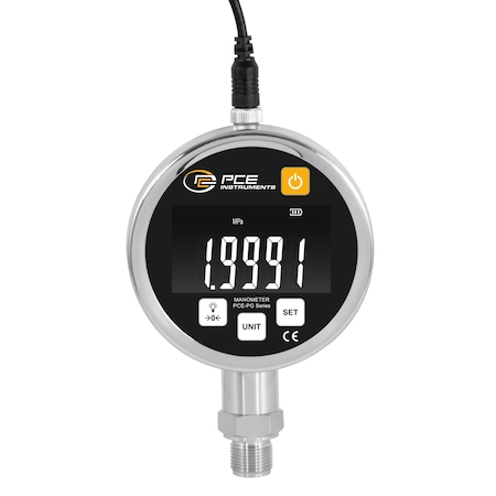 Pce Instruments High-precision digital pressure meter, -0.88-20 bar with 0.1% FS, 4-20 mA and RS485 PCE-PG 20