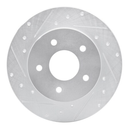 Dynamic Friction Co DFC Brake Rotor - Drilled and Slotted - Silver 631-67113L