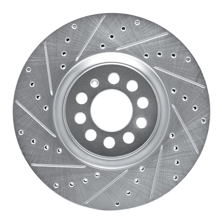 Dynamic Friction Co DFC Brake Rotor - Drilled and Slotted - Silver 631-74021L