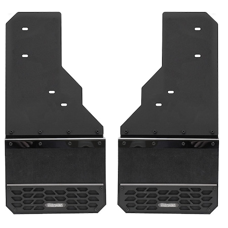 Putco Mud Flaps, Direct Fit; Set Of 2; Flat; Without Logo; Carbon Black; Stainless Steel With 1/4 Inch 78521
