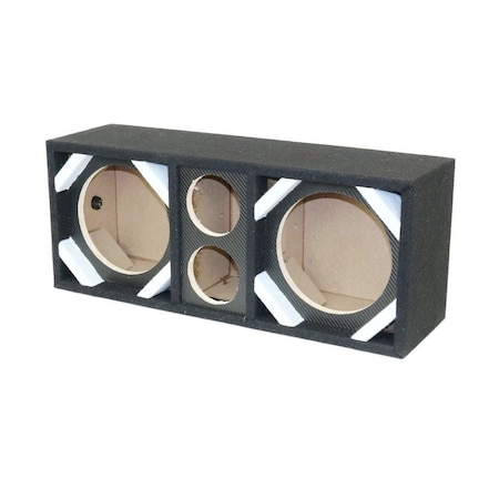 Deejay Led Two 8-in Woofers plus Two Tweeters Carbon Black Texture Empty Chuchera Speaker Enclosure D8T2CARBONBLACK