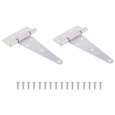 Prosource T-Hinge, Galvanized Steel, Galvanized Brass Pin, Fixed Pin, 180 deg Range of Motion, 96 Pair lb HTH-G06-C2PS