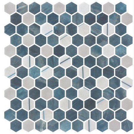 Andova Tiles SAMPLE-Avery 1-in. Honeycomb Polished Upcycled Glass Floor and Wall Mosaic Tile SAM-ANDAVE1243