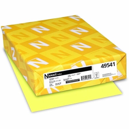 Exact Inkjet, Laser Index Paper Canary, Yellow, 250PK WAU49541