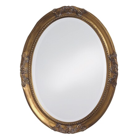 Homeroots 33" Gold Oval Framed Accent Mirror 383720