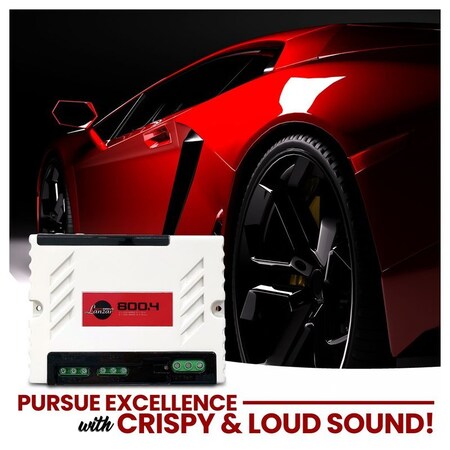 Lanzar Four Channel High Power Car Audio Amplifier w/Adjustable High & Low Pass Filters Stable to 1 ohm WH 800X4.1