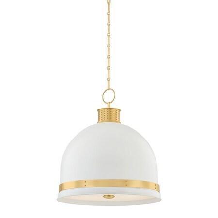 Hudson Valley Lighting Briscoe 3 Light Pendant in Aged Brass and Soft White Finish 2133-AGB/SWH