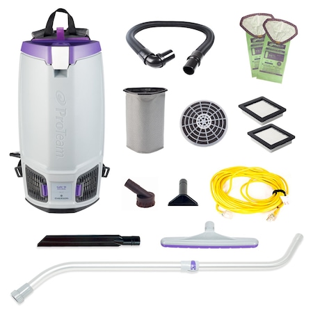 Proteam GoFit 10, 10 qt. Backpack Vacuum w/ Xover Multi-Surface Telescoping Wand Tool Kit 107688