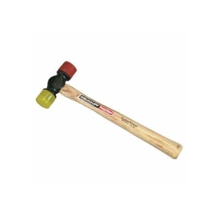 Vaughan Soft Face Hammer, 12 oz Head, 1-3/8 in dia Face, 12-1/8 in OAL, Red/Yellow 770-SF12