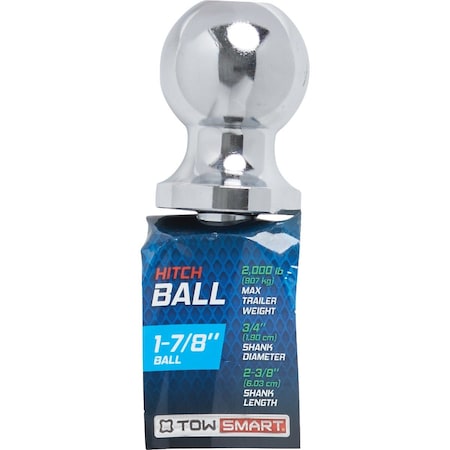 Towsmart Class I 1-7/8'' x 3/4'' x 2-3/8'' Hitch Ball 2000 Lb. Capacity 717