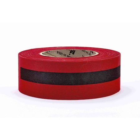 Mutual Industries REPULPABLE TAPE 2in RED/BLACK Stripe, 24PK 17771-7991-2000