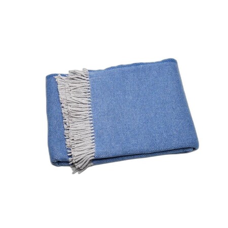 Homeroots Cobalt Blue Mini Dot Fringed Throw Blanket 475708