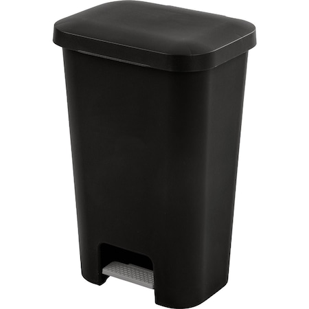 Sterilite 11.9 Gal. Black StepOn Wastebasket 10699004