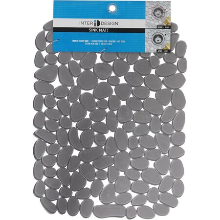Idesign Pebblz 12'' x 15.5'' Graphite Sink Mat 60663