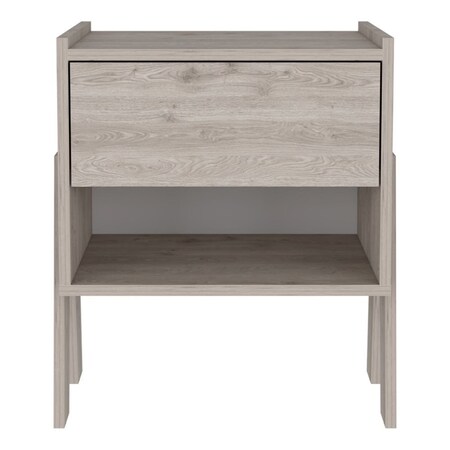 Homeroots 22" Light Gray Wood One Drawer Nightstand 477922