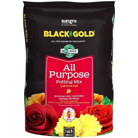 Sun Gro BLACK GOLD Potting Mix, 1 cu-ft Coverage Area, Granular, Brown/Earthy, 70 Bag 1410102 1.0 CFL P