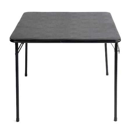 Homeroots 34" Black Wood and Iron Folding Square Card Table 719205