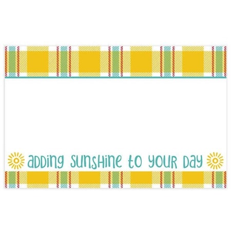 Nashville Wraps Sunshine Plaid Gloss Enclosure Card, 3.5x2.25, 50PK AC5961