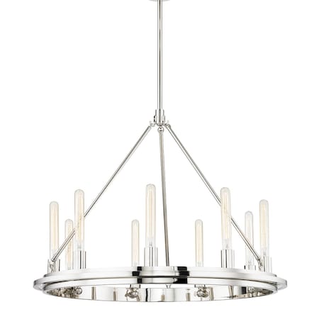 Hudson Valley Lighting Chambers 9 Light Chandelier 32 In. Polished Nickel 2732-PN