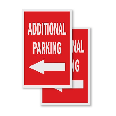 Signmission Additional Parking With Arrow, Vinyl Decals Only 24 Inch x 36 Inch, Vinyl Decal, 2PK DSB-2436-2PACK-AdditionalParkingWithArro