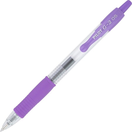 Pilot G2 Gel Retractable Rollerball Pen, Extra Fine, 0.5mm, Purple Ink, Dozen 31006
