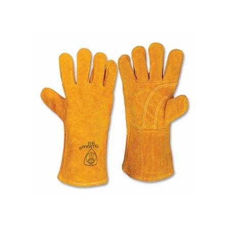 Tillman Stick Welding Gloves, 1015, Slightly Select Shoulder Split Cowhide Palm/BOH/Cuff, Lg, Bourbon, 12PK 724-1015