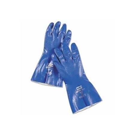 North Nitri-Knit, Supported Nitrile Gloves, Elastic Cuff, Interlock Lined, 10, Blue 068-NK803/10