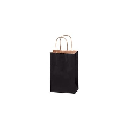 Bubblefast 250-5 1/2 x 3 1/4 x 8 3/8'' Black Tinted Shopping Bags, 250PK BFBGS114BL
