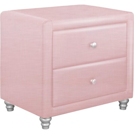 Homeroots 20" Pink Two Drawers Nightstand 396984
