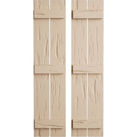 Ekena Millwork Rustic Two Board Spaced Board-n-Batten Pecky Cypress Faux Wood Shutters, 11 1/2"W x 84"H SHUBSS11X84PCPR