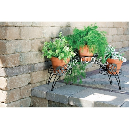 Best Garden Black Epoxy-Coated Steel 11'' H. Welcome Plant Stand JA819