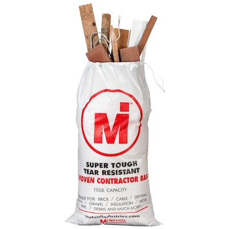 Mutual Industries 42 Gal. Woven Contractor Bags, Heavy Duty, 110lb Capacity, 5PK 14981-10-510