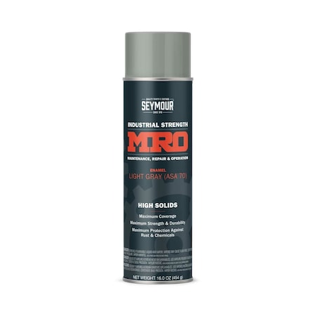 Seymour Midwest MRO Industrial High-Solids Spray Paint, Lt. Gray ANSI70, 16 oz 6201418-1