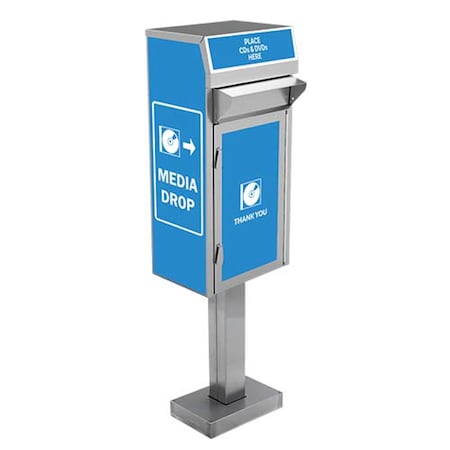 American Security Cabinets Small Library DVD Return Vault 450 On Concrete BR-450-DVD-SS-OC-KB