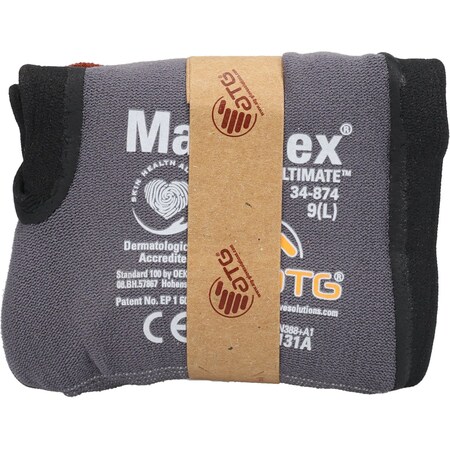 Atg Seamless Knit Nylon/Elastane Glove w/Nitrile Coated MicroFoam Grip on Palm & Fingers, Vend-Ready Sus 34-874V/XL