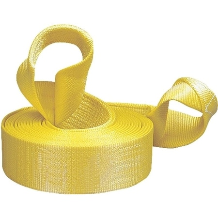 Keeper Recovery Strap, 22,500 lb, 3 in W, 20 ft L, Hook End, Yellow 02932