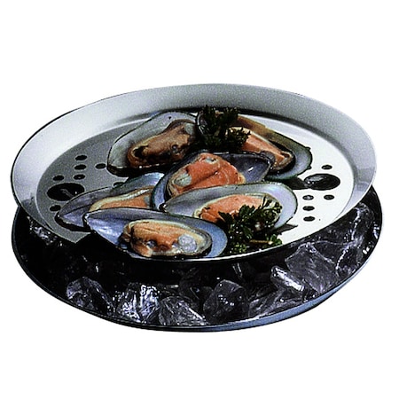 Mepra Plateau Royal Round Individual Seafood Presentation with Grill - 1 Piece - Stainless Steel 23056022G