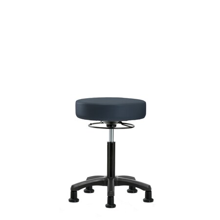 Blue Ridge Ergonomics Med Bench Mini-Stool, Vinyl, Glides, Navy BR-VMBMS-RG-RG-8582