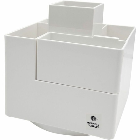 Business Source Modular Rotatable Pen Cup, White BSN11878