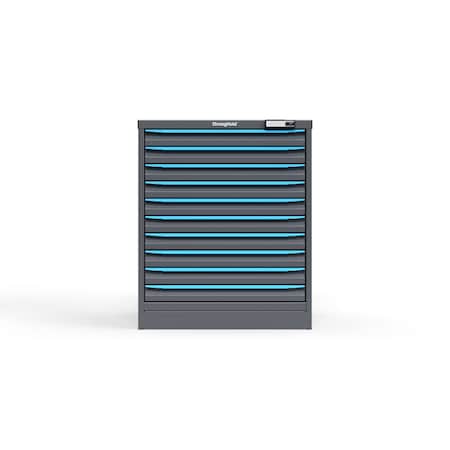 Strong Hold 10 drawer cabinet - (10x 2ft) - Blue accents - E-Lock w/ Tracking S3036-PPTAS-1001FS