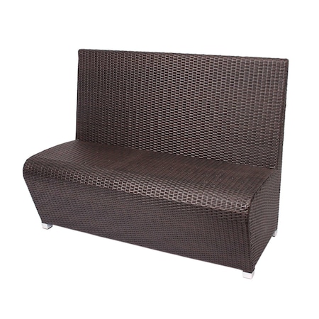 Bfm Seating Cancun Wicker Outdoor Booth Bench PH7100JV